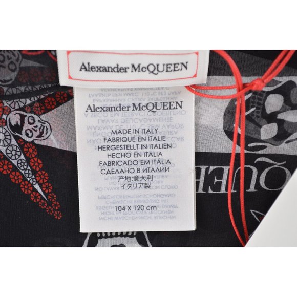 Alexander McQueen Silk Chiffon STAR SKULL Scarf - Picture 9 of 9